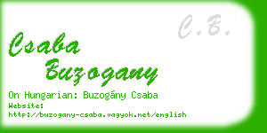 csaba buzogany business card